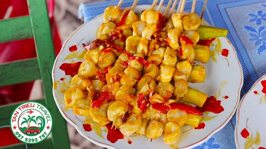 Còi biên Mai nướng, món ngon của du khách khi đi tàu câu cá, lặn ngắm san hô