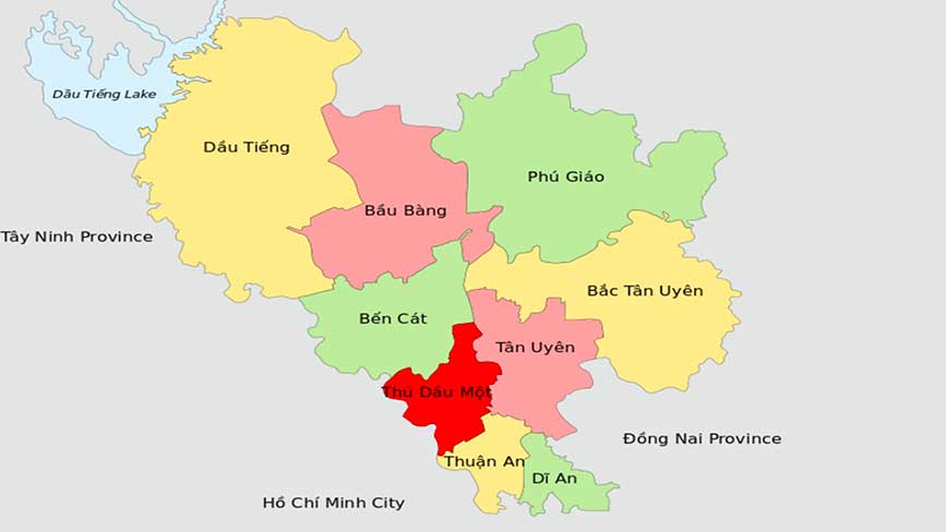 Bản đồ Tân Uyên và các vùng phụ cận