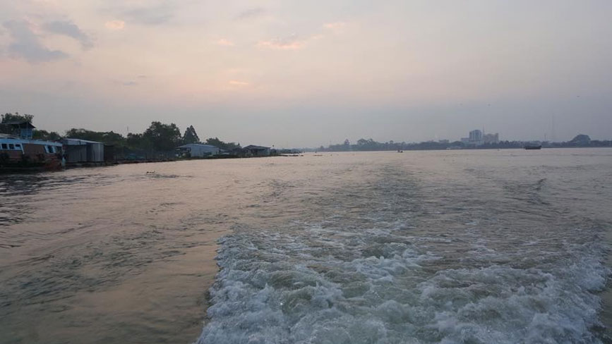 Đi thuyền đến Cù Lao An Bình